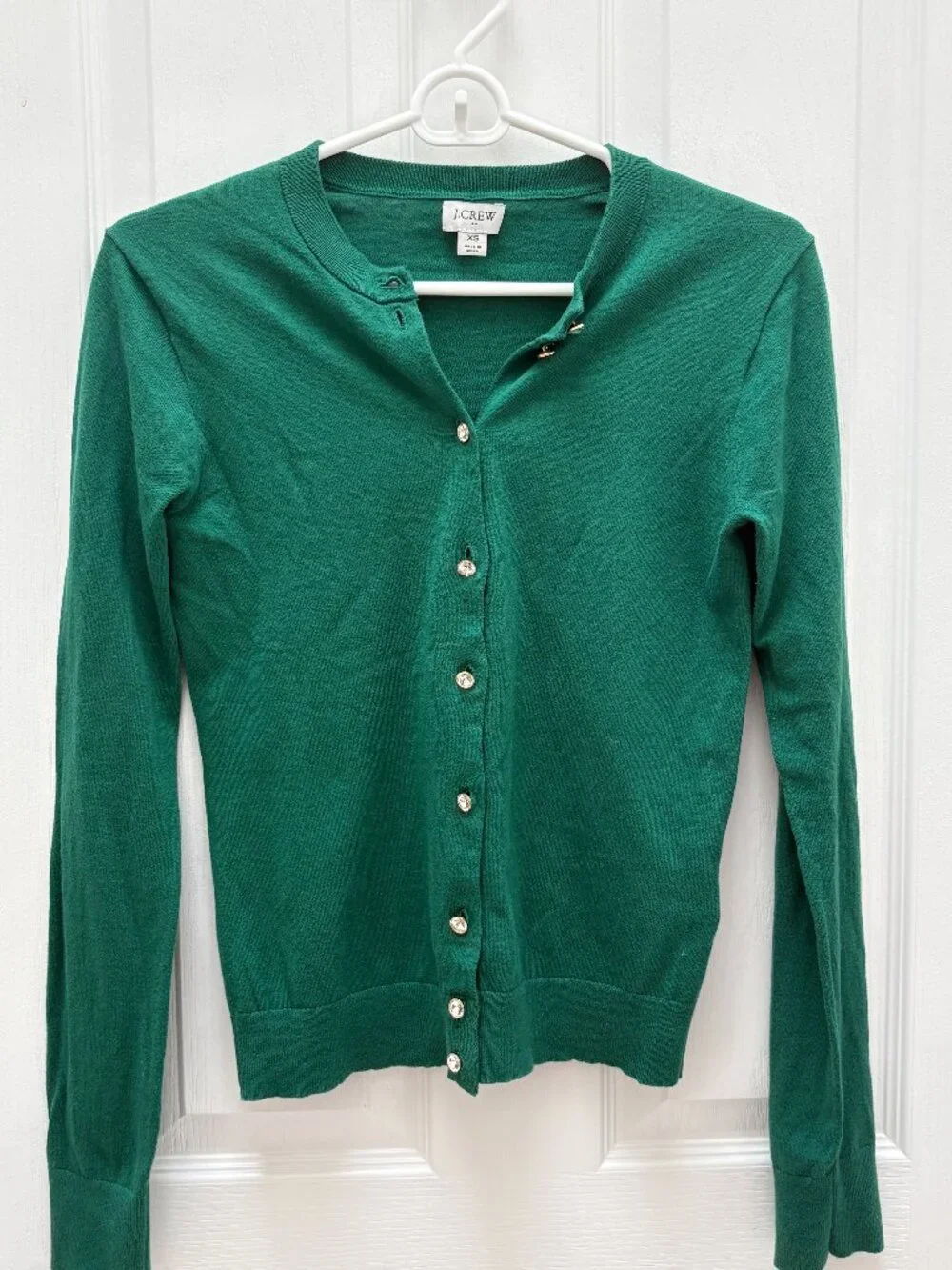 XS Green J. Crew Cardigan